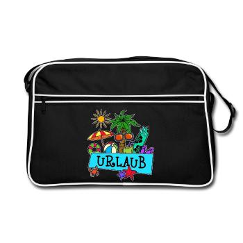 Urlaub Ferien Karibik Paradies Beachparty Strand - Retro Tasche - Schwarz/Weiß - Vorne