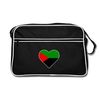 Coeur rouge vert noir couleur drapeau Martinique - Sac Retro - noir/blanc - Devant