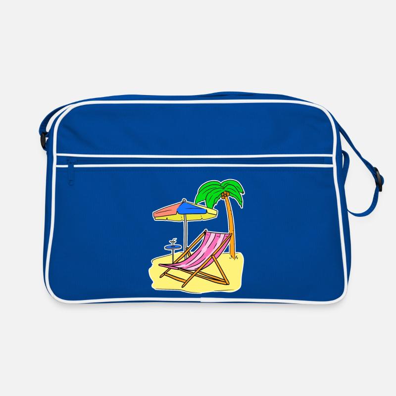 Sun Sea Beach Summer Palm Trees Relax Vacances Sac Retro