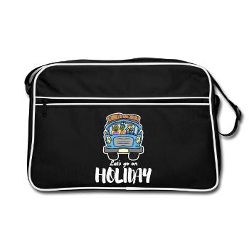 Vacances vacances Voyage Voyage Camping Drôle - Sac Retro - noir/blanc - Devant