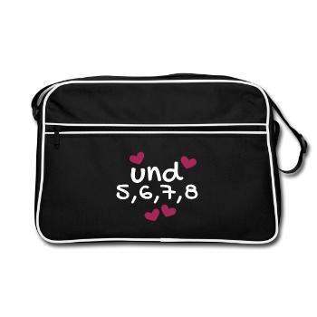 Tanzen Tanz Tanzkurs Rhythmus - Retro Tasche - Schwarz/Weiß - Vorne