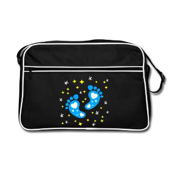 Bébé Pieds Bébé Grossesse Bébé Naissance - Sac Retro - noir/blanc - Devant