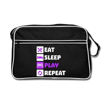 Manger dormir Répétition Gamer Controller Gamer Gamer Gamer - Sac Retro - noir/blanc - Devant
