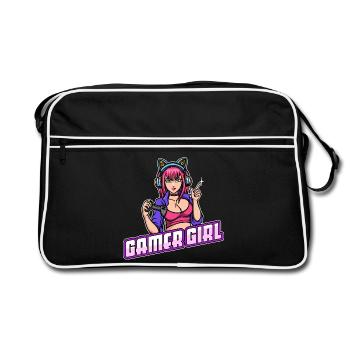 Gamer Queen Headset Controller Zocker - Retro Bag - black/white - Front