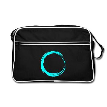 Cercle design symbole rond bleu d’eau - Sac Retro - noir/blanc - Devant