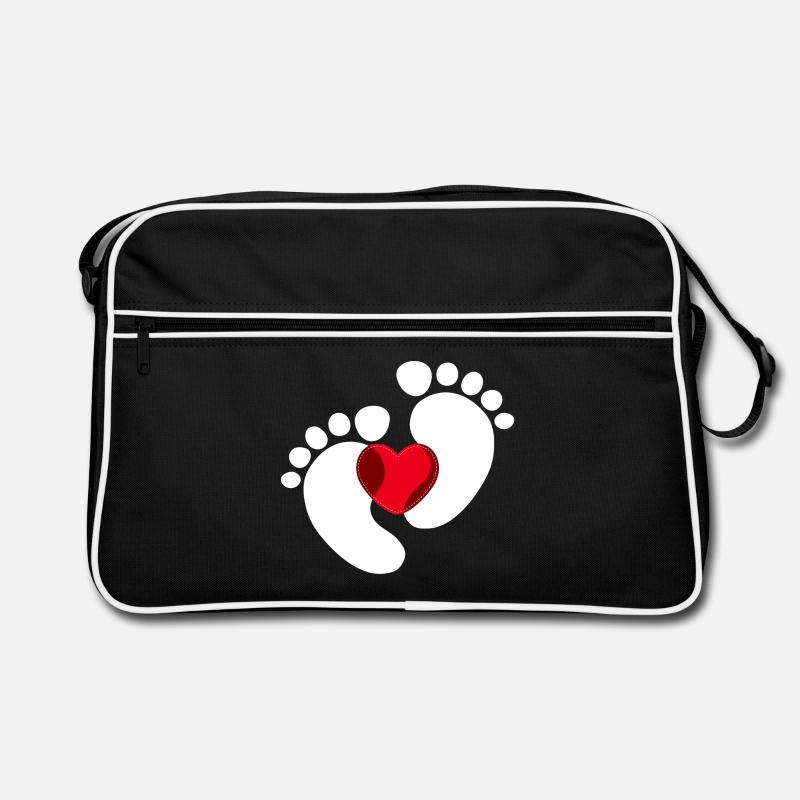 Bébé Pieds Bébé Enceinte Coeur Sac Retro