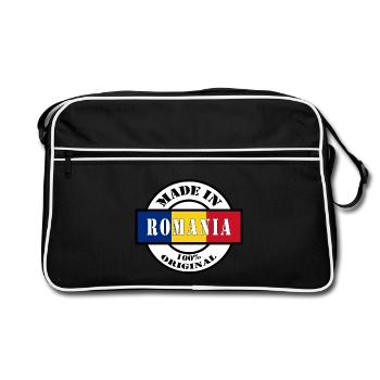 MADE IN ROMANIA born in Romania Gift - Retro Bag - black/white - Front