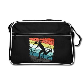 Baseball Baseballspieler - Retro Tasche - Schwarz/Weiß - Vorne
