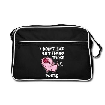 Statement Pig Vegan - Retro Bag - black/white - Front