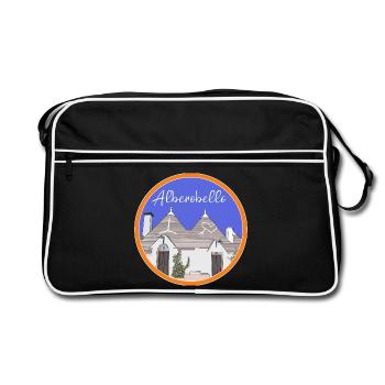 Trulli Houses Alberobello Bari Trullo Italy - Retro Bag - black/white - Front