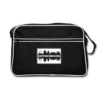 Göteborg Suède Voyage Souvenir Skyline Silhouet - Sac Retro - noir/blanc - Devant