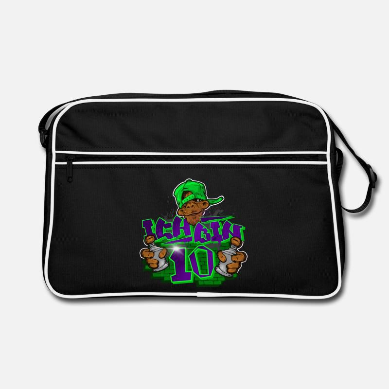 10. Geburtstag Graffiti - Retro Tasche - Schwarz/Weiß