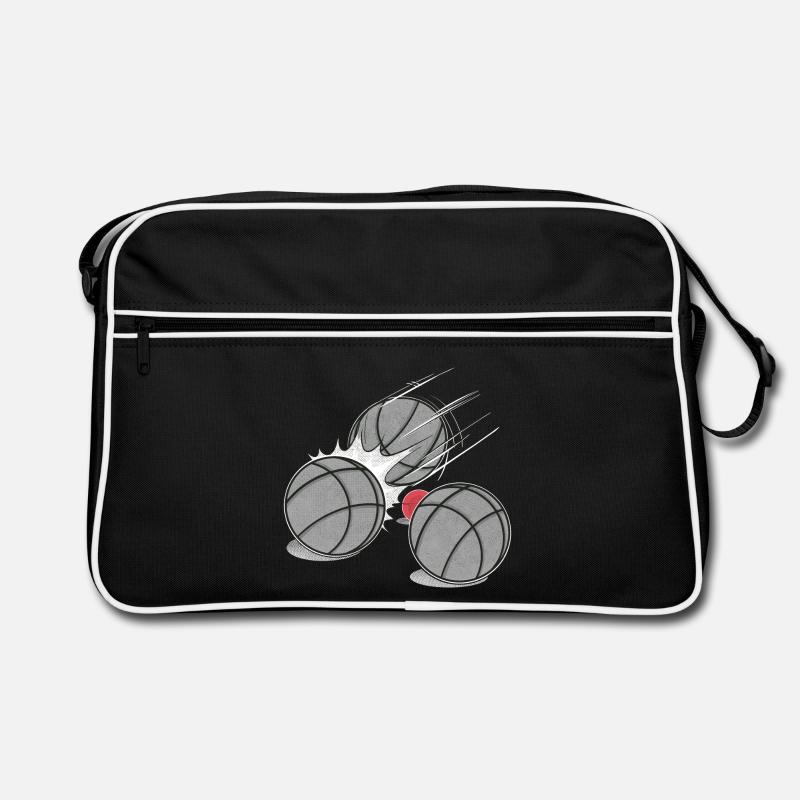 Boulekugeln mit Schweinchen Schiesserkugeln Boule - Retro Tasche - Schwarz/Weiß