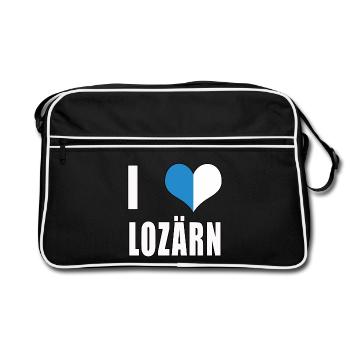 i love Lozärn Luzern Amour coeur Suisse cadeau - Sac Retro - noir/blanc - Devant