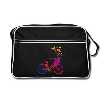 Vélo de femme, papillons de vélo - Sac Retro - noir/blanc - Devant