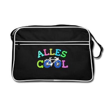 Fahrrad Biker Statement - Retro Tasche - Schwarz/Weiß - Vorne