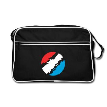 Luxembourg Couleurs drapeau drapeau - Sac Retro - noir/blanc - Devant