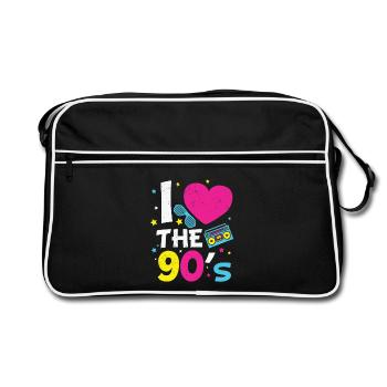 1990's 90S Heart The Nineties - Retro Bag - black/white - Front
