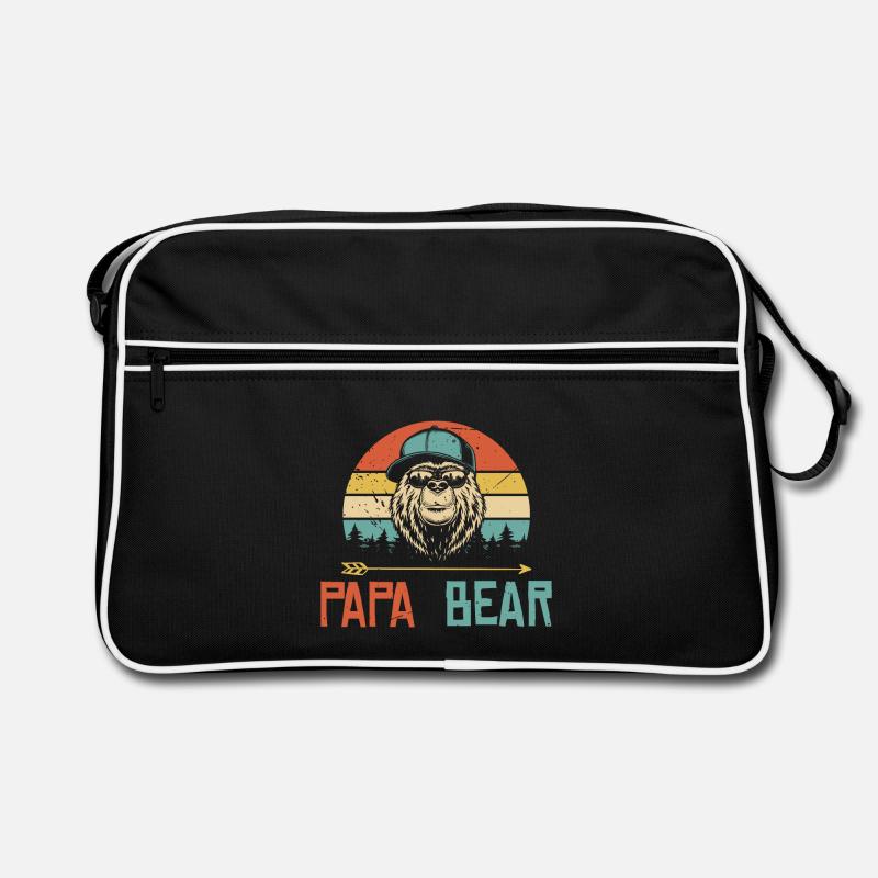 Papa Bär Vatertag Geschenk Retro Bär Retro Tasche