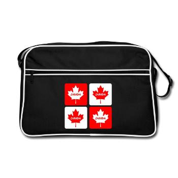 Drapeaux en feuille d'érable du Canada - Sac Retro - noir/blanc - Devant