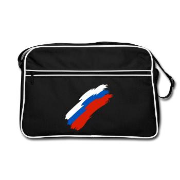 Russie drapeau couleurs - Sac Retro - noir/blanc - Devant