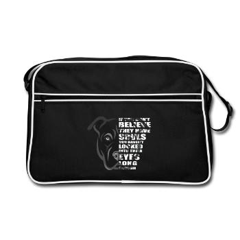 Soul Pitbull Amoureux des chiens - Sac Retro - noir/blanc - Devant