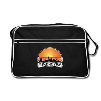 Eindhoven Netherlands Skyline Vintage Sunset Trave - Retro Bag - black/white - Front