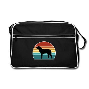 Cao De Castro Laboreiro Dog Silhouette Vintage Sun - Retro Bag - black/white - Front