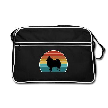 Spitz allemand Dog Silhouette Vintage Sunset pour chien - Sac Retro - noir/blanc - Devant