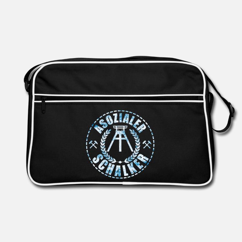 Asozialer Schalker | Gelsenkirchen Schalke - Retro Tasche - Schwarz/Weiß