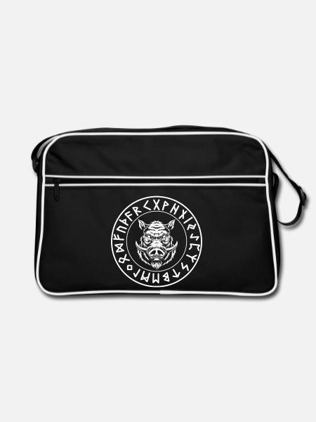 Hildisvíni - Retro Tasche - Schwarz/Weiß