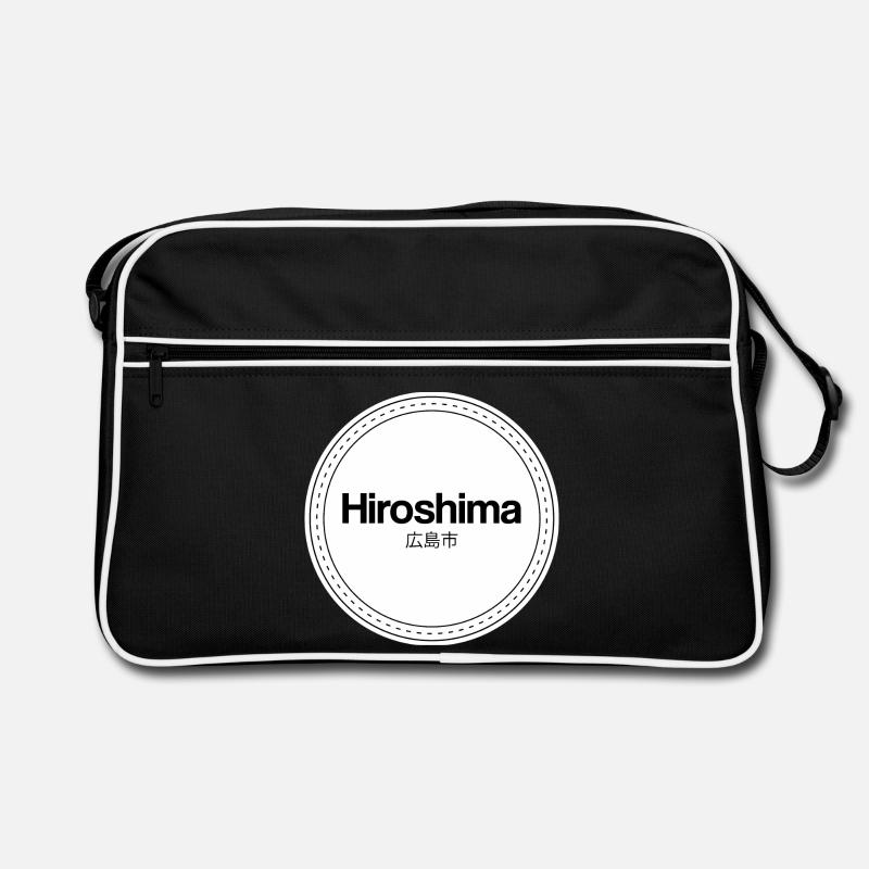 Hiroshima Stempel Logo - Retro Tasche - Schwarz/Weiß