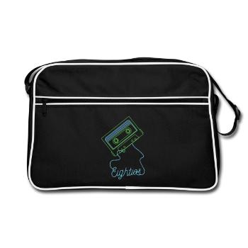 Eighties Cassette Tape 80s Retro - Retro Bag - black/white - Front