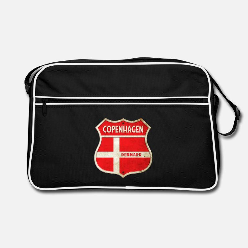 Copenhague Danemark Armoiries Drapeaux Design Sac Retro