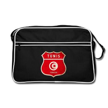 Tunis Tunisia Coat of Arms Flags Design - Retro Bag - black/white - Front