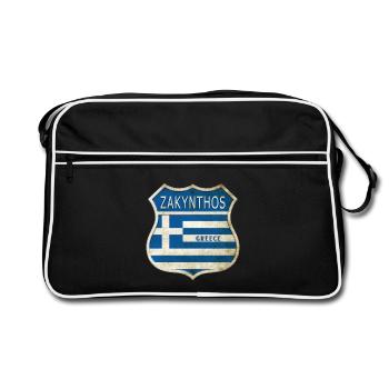 Zakynthos Greece Coat of Arms Flags Design - Retro Bag - black/white - Front