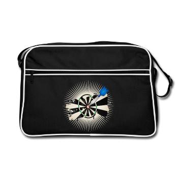 jeu de fléchettes radiant avec flèche de fléchette bleue - Sac Retro - noir/blanc - Devant