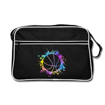 Basketball Paint Splatters colorful - Retro Bag - black/white - Front
