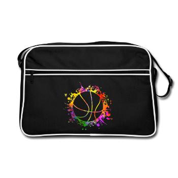 Basketball Paint Splatters colorful - Retro Bag - black/white - Front