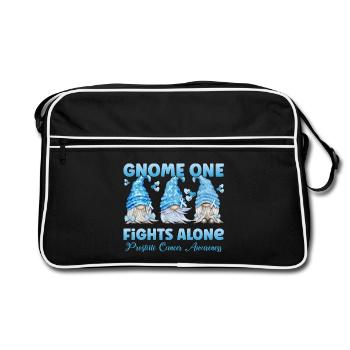 Prostate Cancer Awareness Light Blue Gnome - Retro Bag - black/white - Front