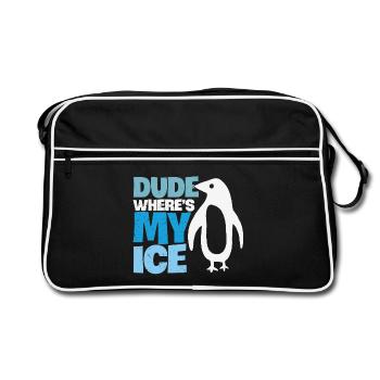 Pingouin Réchauffement climatique Changement climatique - Sac Retro - noir/blanc - Devant