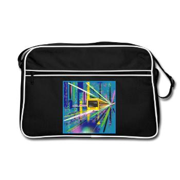 Abstrakte U-Bahn Berlin Graffiti Design - Retro Tasche - Schwarz/Weiß - Vorne