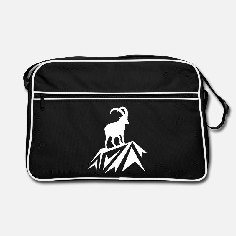 Steinbock Wandern Berge Retro Tasche