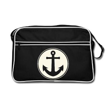 Capitaine d’ancre Voile Marin - Sac Retro - noir/blanc - Devant