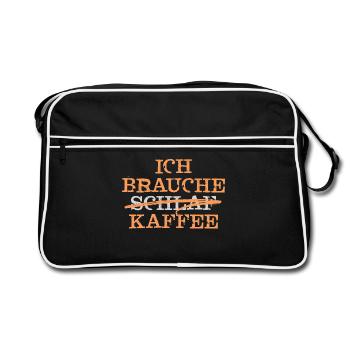 Kaffee Koffein Munter Werden Müdigkeit Statement - Retro Tasche - Schwarz/Weiß - Vorne