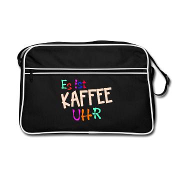 Kaffeeliebhaber Kaffeetrinker Kaffe Statement - Retro Tasche - Schwarz/Weiß - Vorne