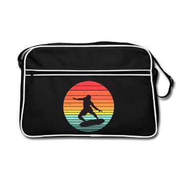 surf, surfer, surfeur - Sac Retro - noir/blanc - Devant