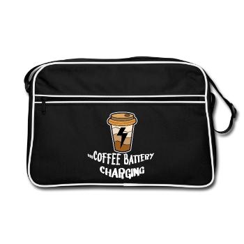 Coffee Drinking Statement Coffee Lovers Breakfast - Retro Bag - black/white - Front