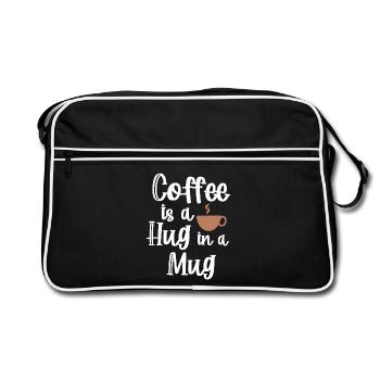 Caféine Café Déclaration Tasse de café Buveur de café - Sac Retro - noir/blanc - Devant