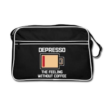 Café humoristique Espresso Déclaration Buveur de café - Sac Retro - noir/blanc - Devant